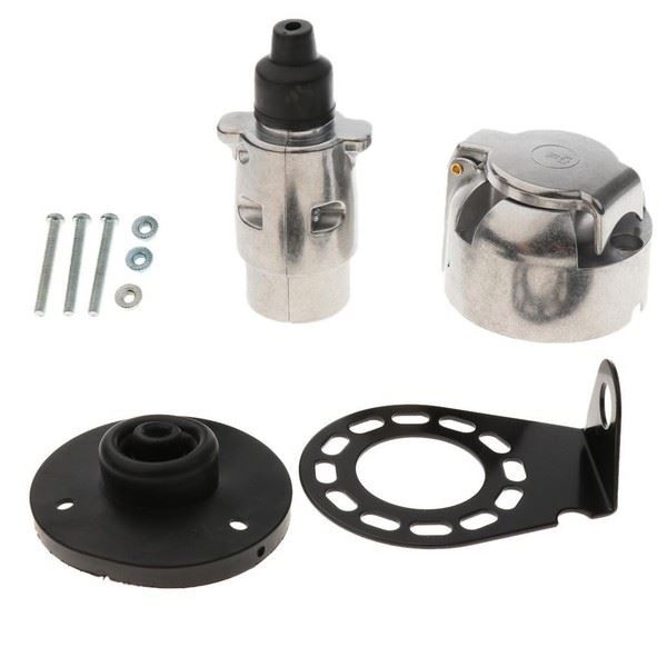7-Wege 12N Wohnwagen AnhäNger Stecker Steckdosen Set Kabelsatz Licht-image