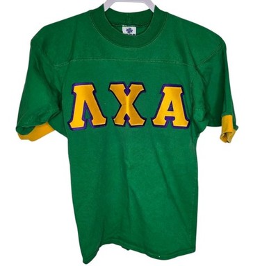 あ  EtrariumProtopiaScarfRelaxShirt Vintage Lambda Chi Alpha Fraternity Shirt Jersey Men's S Green USA