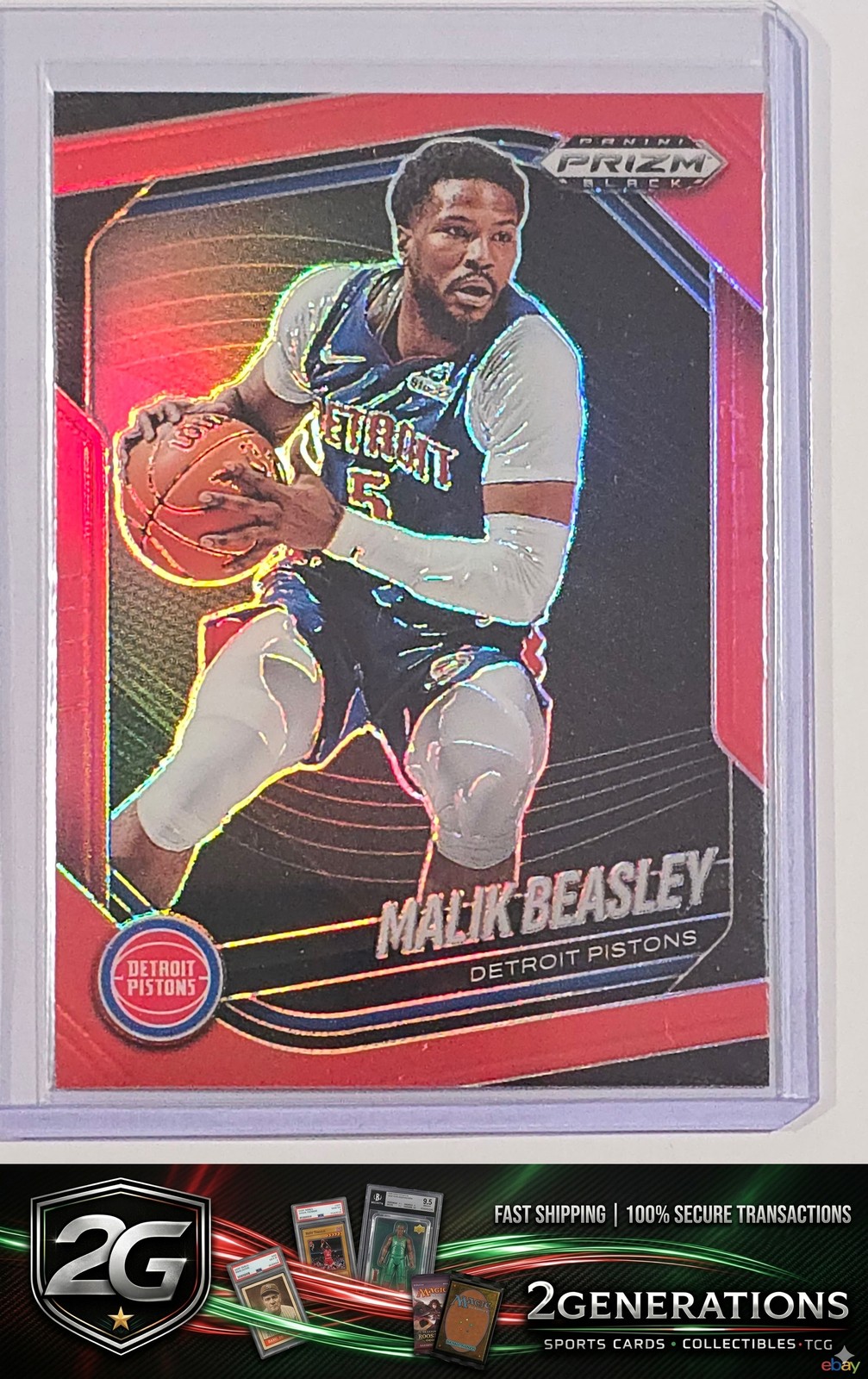 2024-25 Panini Prizm Black #36 Malik Beasley Red Prizms #/299