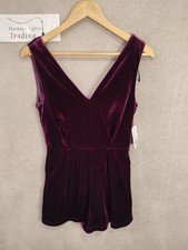 Topshop Playsuit Womens Whimsigoth Deep Red Black Lace 8 S New Tags £48