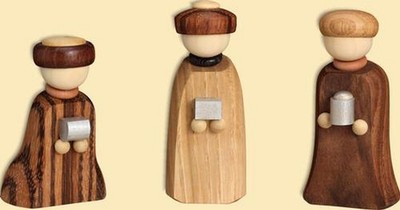 Miniatur Heiligen Drei Könige HxBxT = 7x3x3cm NEU Seiffen Erzgebirge Holzfigur W