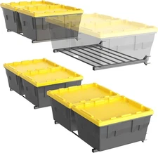 TORACK Wall Mounted 8 27-Gallon Totes Storage Rack(no Bins), Heavy-Duty... 