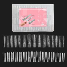 240pcs Sandwich Nail Forms Nail Tips False Nail Extensions Set For Daily Styling