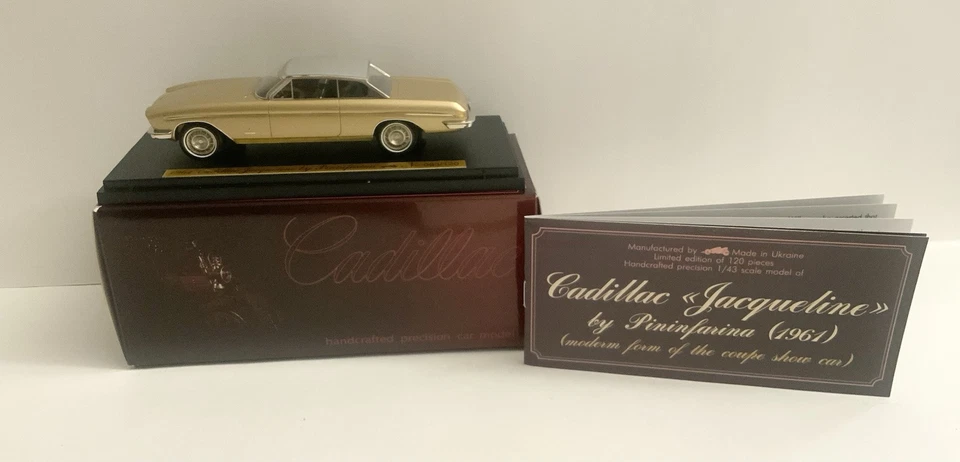 1/43 1961 Cadillac Jacqueline coupe by Pininfarina gold handmade by EMC - Image 2 of 4