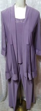 New R M RICHARDS Size 8 Two-Piece Pull On Pant Set Glitter Print Trim Lilac