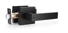 Probrico Square Privacy Door Levers Matte Black Door Handles, 5 Units!