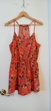 City Streets Girls Short Romper Orange Floral Size L