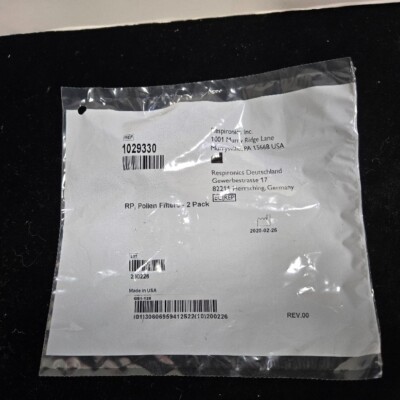 RESPIRONICS Pollen Filters 2 pack 1029330 SEALED IN BAG