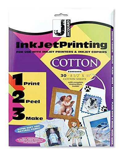 Inkjet Printable Cotton Fabric, 8.5 by 11 inches, 30 Sheet Pack