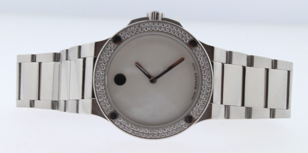 MOVADO women watch stainless steel with diamond and mother pearl face total Movado SE Womens Watch with Mother of Pearl Dial and Diamond  main image 3