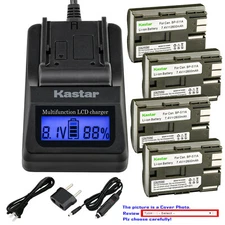 Kastar Battery LCD Fast Charger for Canon BP-511 BP511 MV430 MV430i MV450 MV450i