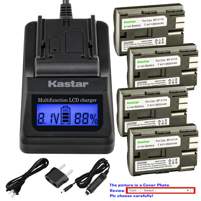 Kastar Battery LCD Fast Charger for Canon BP-511 & PowerShot G5 PowerShot G5 Pro