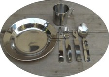 Campingset Teller u. Karabiner-Tasse u. Reisebesteck Festivalset Essbesteck
