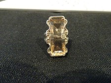  557--VINTAGE STERLING SILVER RING---925-BEAUTIFUL LARGE STONE--SIZE-7--