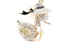 Duck Fashion Keychain Crystal Cute Farm Animal Key Ring Charm Cute Gift F11
