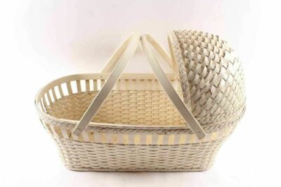 wicker baby cradle