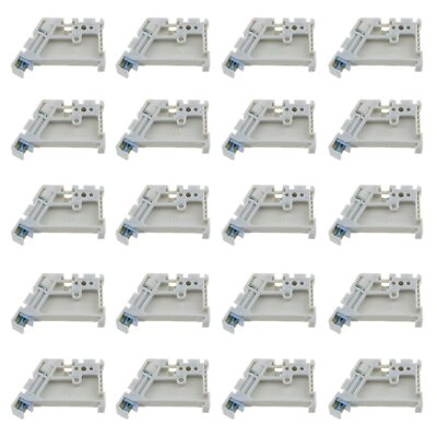 20PCS DIN Rail End Clamps EW35 White 35mm Terminal Block Stoppers End Stops