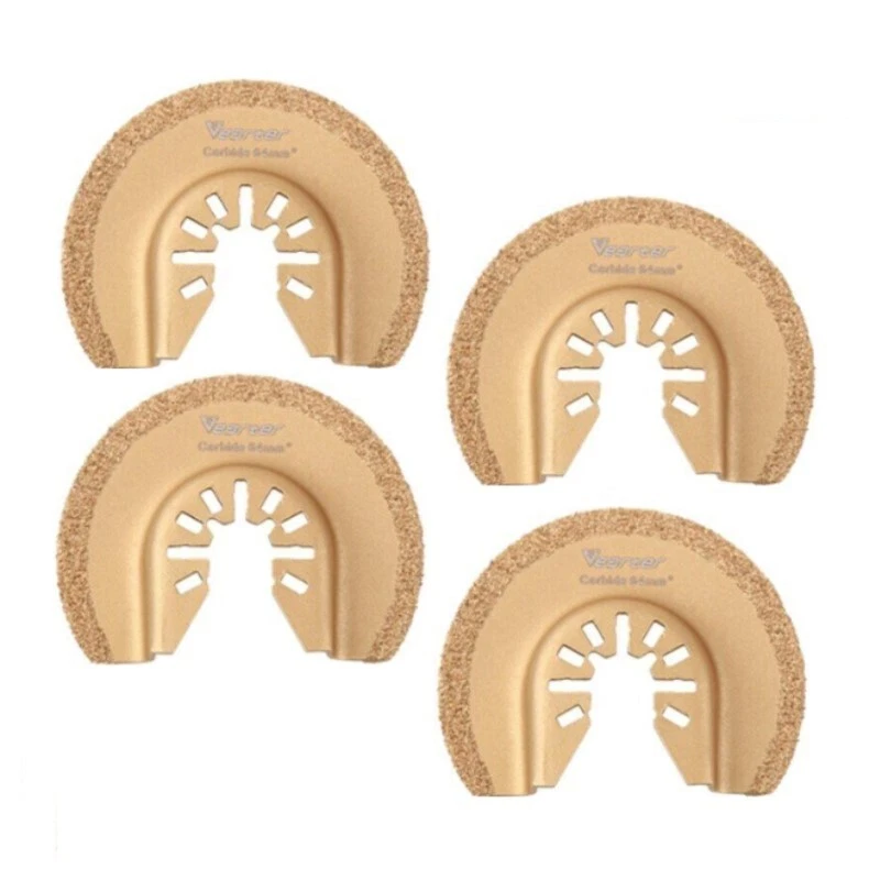 4Pcs Carbide Grit Oscillating Saw Blades for Grout & Tile Removal  
