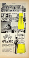1963 Galliano Liqueur Milano Italy McKesson & Robbins NYC Vintage 1960s Print Ad