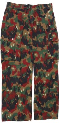パンツ 80s Swiss army M-83 wide cargo pants Original Swiss army pants M83 combat Alpenflage Camo field