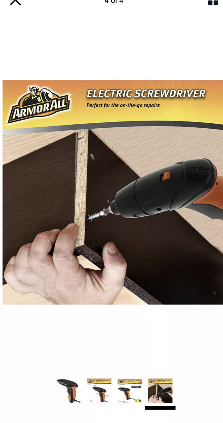 Armor All Electric Screwdriver Cordless Kit, Lithium Power Rechargeable