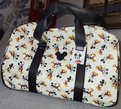 Mickey Mouse Rolling Duffle Bag Luggage Cary On With Trolly Sleeve New