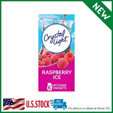 6 Count(Pack of 12) Crystal Light Sugar-Free Raspberry Ice Low Calories Powdered