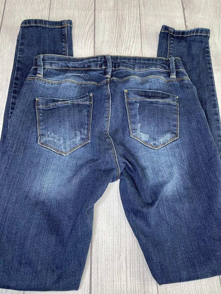 ASOS Maternity US 6 Skinny Jeans Distressed Jegging Stretch Women Dark Wash - Image 2 of 4