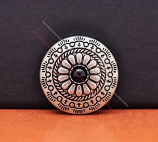 10X Western Vintage Silver Flower Pattern Leather Concho For Belt Leathercraft