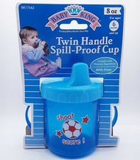 NOS Vintage Sippy Drinking Cup w/ Lid 8 oz Blue Unisex Spill Proof 6month  up