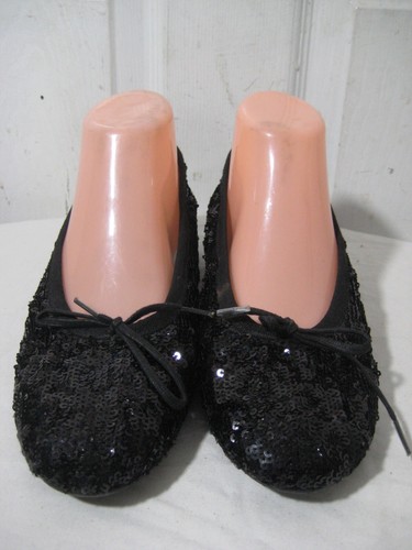 Thierry Rabotin Black Sequin Low Wedge Shoes Women's Size 38 . - Picture 6 of 14