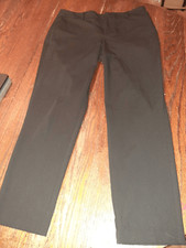 Size 12 Ecru Black Flat Front Dress Pants Casual Trousers Slacks