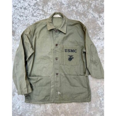 40's USMC P-41 HBT JACKET 1940'S VINTAGE Men Work Military 40's USMC P-41 HBT JACKET 1940'S VINTAGE Men Work Military