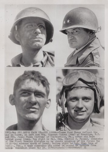1951 Faces of Korean War Soldiers in Korea Rare Vintage Original Press ...