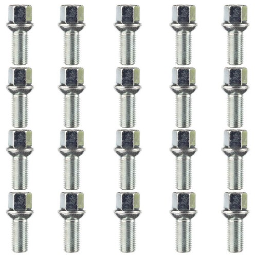 20 X OE Style M14 X 1.5, 27mm Fil, Rayon Roue Boulons (Argent)