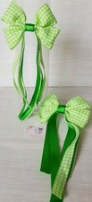 M&auml;dchen Haarschulzubeh&ouml;r, Handarbeit, Gingham Schleife, Langschwanz Ponios, Bommeln
