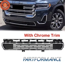 For 2020-2023 GMC Acadia Front Bumper Lower Grille Black w/ Chrome Trim 84710312