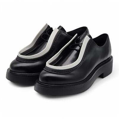 Prada Diapason Opaque Derby Shoes - Brushed Leather - Black Prada Diapason Opaque Derby Shoes - Brushed Leather - Black