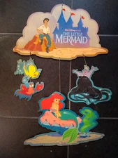 Disney "The Little Mermaid" Hanging Mobile 1980s Cardboard Store Display Ariel