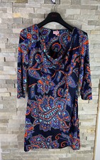Phase Eight ladies size 12 floral drape neck paisley viscose dress 
