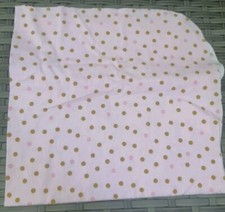 Gerber Baby Girl Pink Gold Polkadots Cotton Flannel Receiving Blanket