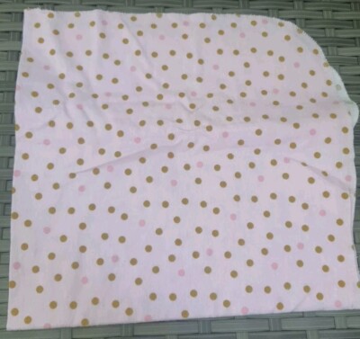 Gerber Baby Girl Pink Gold Polkadots Cotton Flannel Receiving Blanket 