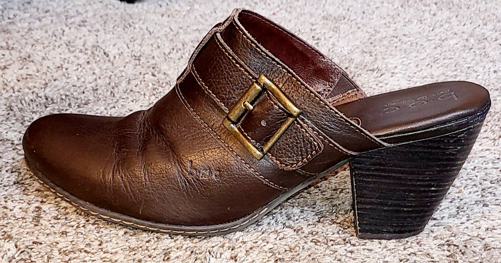Born Concept Women's Shoes 10M Mule Heels Brown Leather