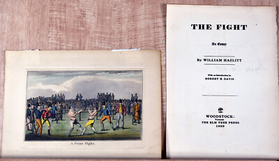 Antique Engraving Print A Prize Fight Boxing Match Randall And Turner