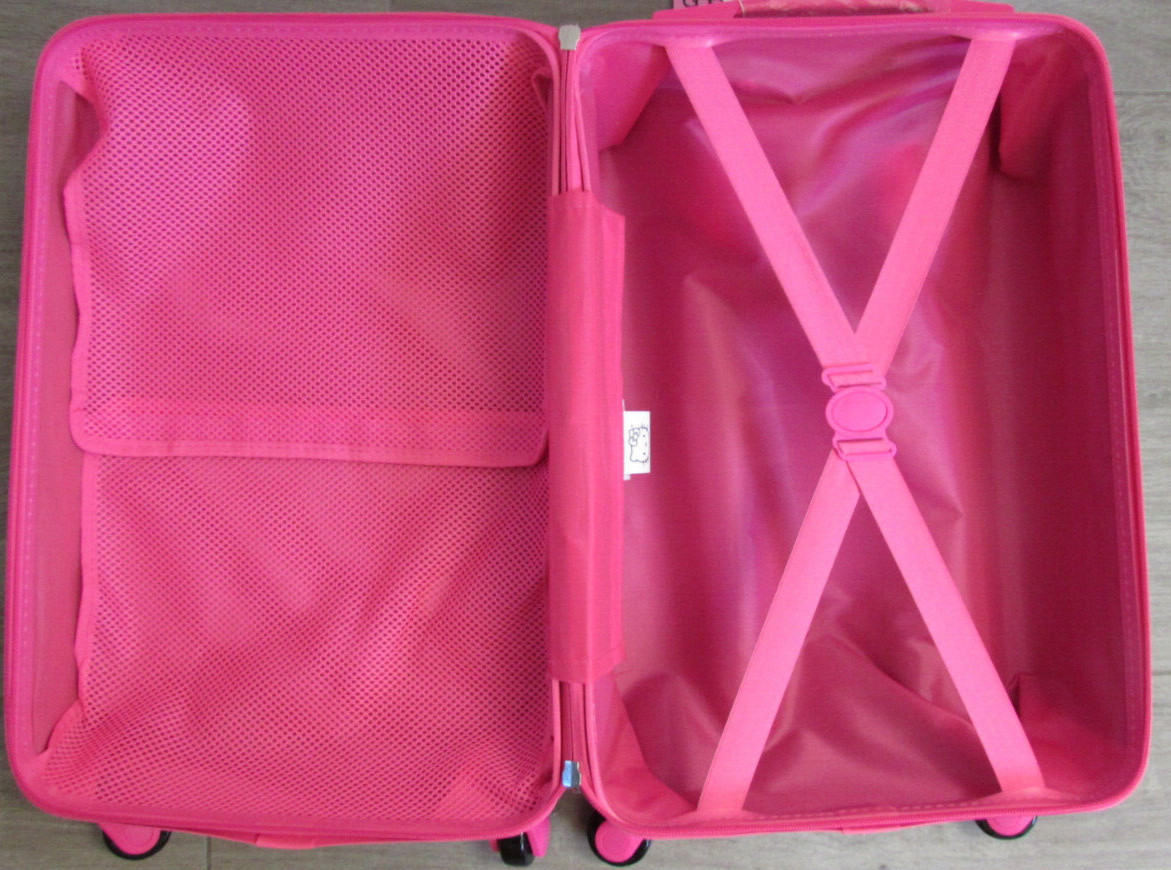 Sanrio Hello Kitty 360 degree Rolling Hard Shell Suitcase Luggage Carry On - NWT