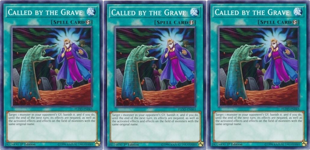 3X CALLED BY THE GRAVE 3X *** PLAYSET YUGIOH! FLOD-EN065 MINT/NM
