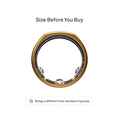 Oura Ring Gen3 Heritage - Gold - Size 6 - Smart Ring - Size First 
