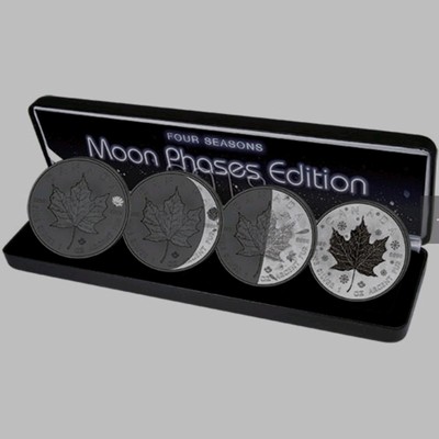 2018 Kanada Silver Maple Leaf Moon Edition Four Seasons Coin Set (BU, Box + CoA)