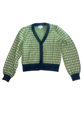 Anthropologie Women’s Frnch Paris Checkered Button Up Cardigan Sweater S