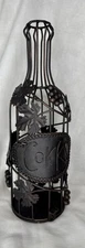 Decorative Cork Holder Wine Bottle Metal, About 15” Tall